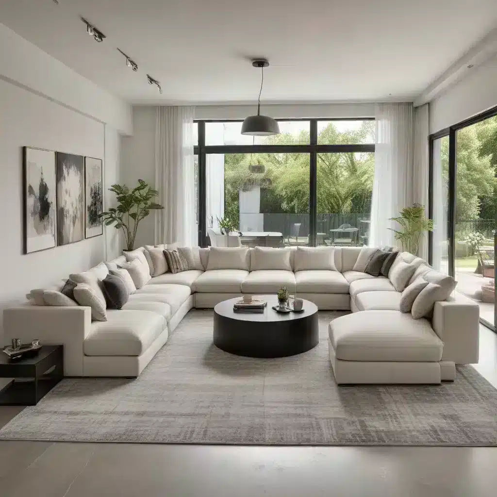 Maximize Seating and Style with a Sleek and Modern U-Shaped Sofa Configuration Design for Your Contemporary Living Space