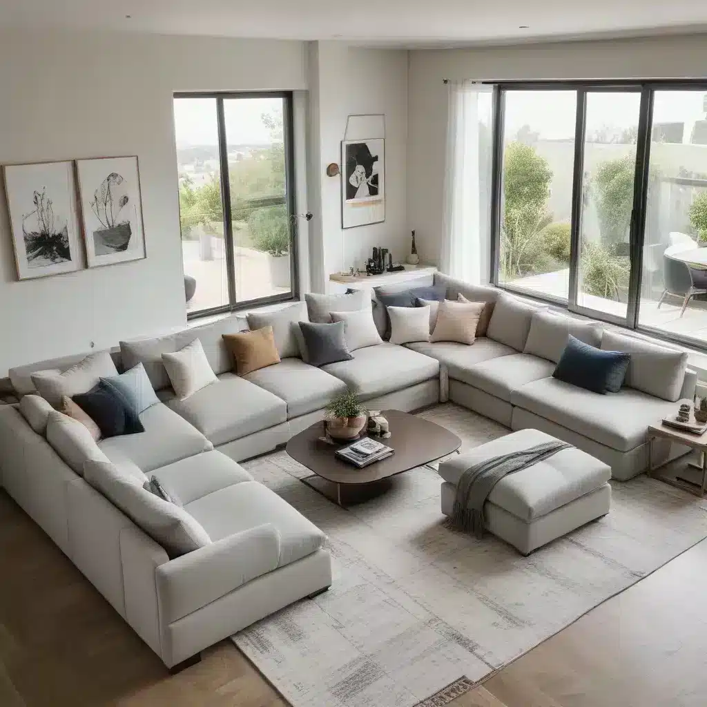 Maximize Seating and Style with a Sleek and Modern U-Shaped Sofa Configuration Design for Your Contemporary and Stylish Home