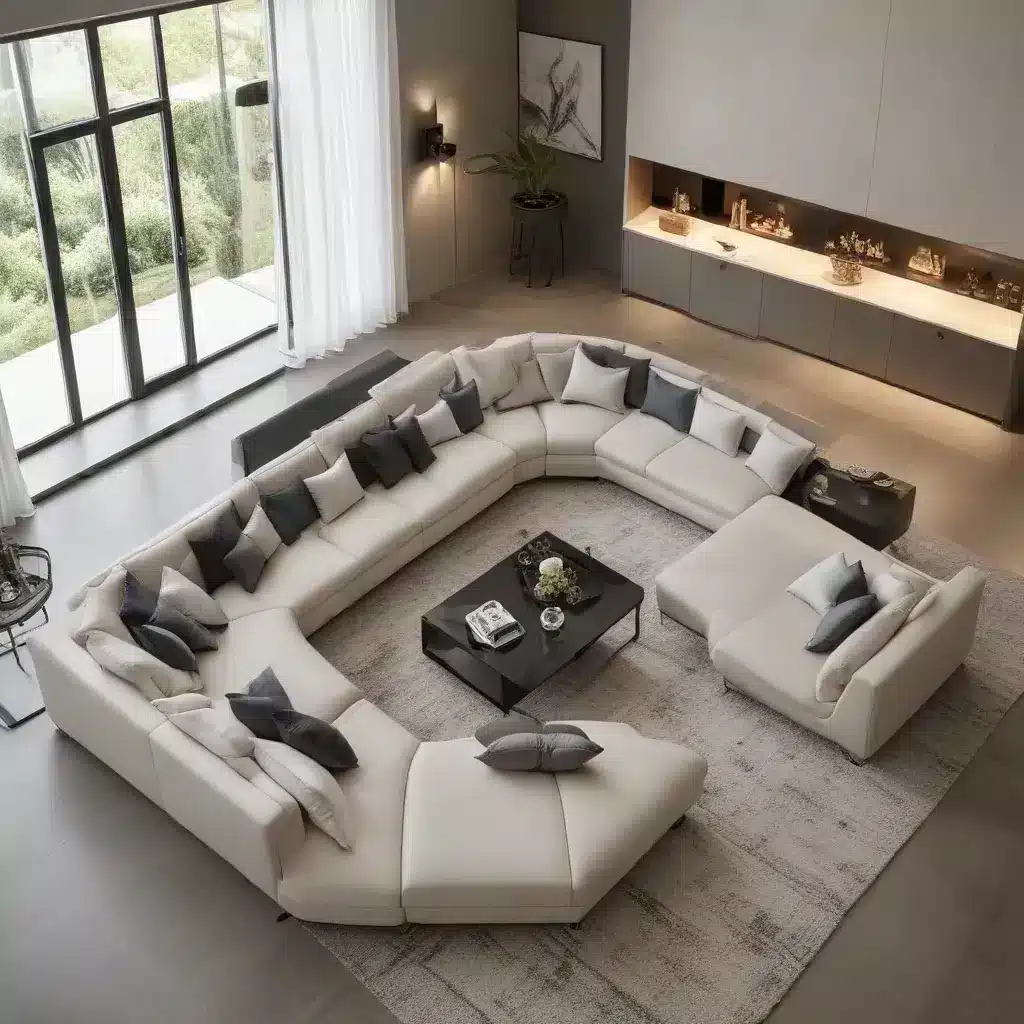 Maximize Seating and Style with a Sleek and Modern U-Shaped Sofa Configuration Design for Your Home