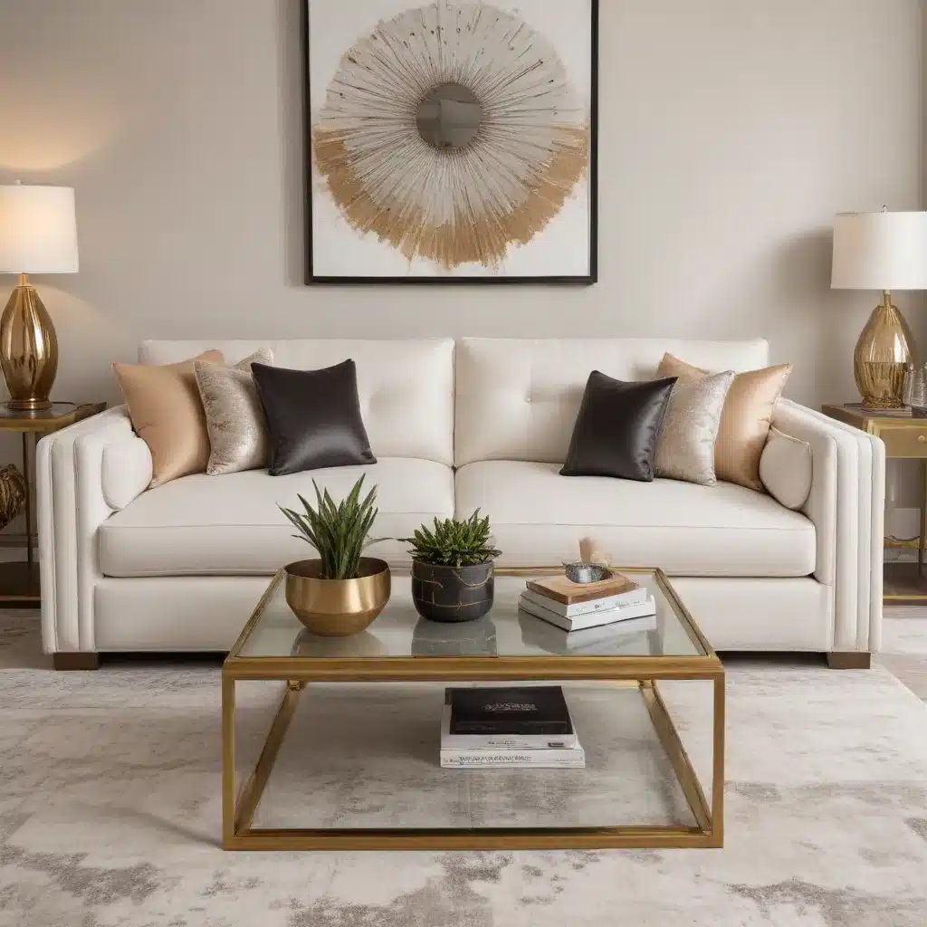 Metallic Accents Add Refined Polish Elevating Neutral Sofa Palettes