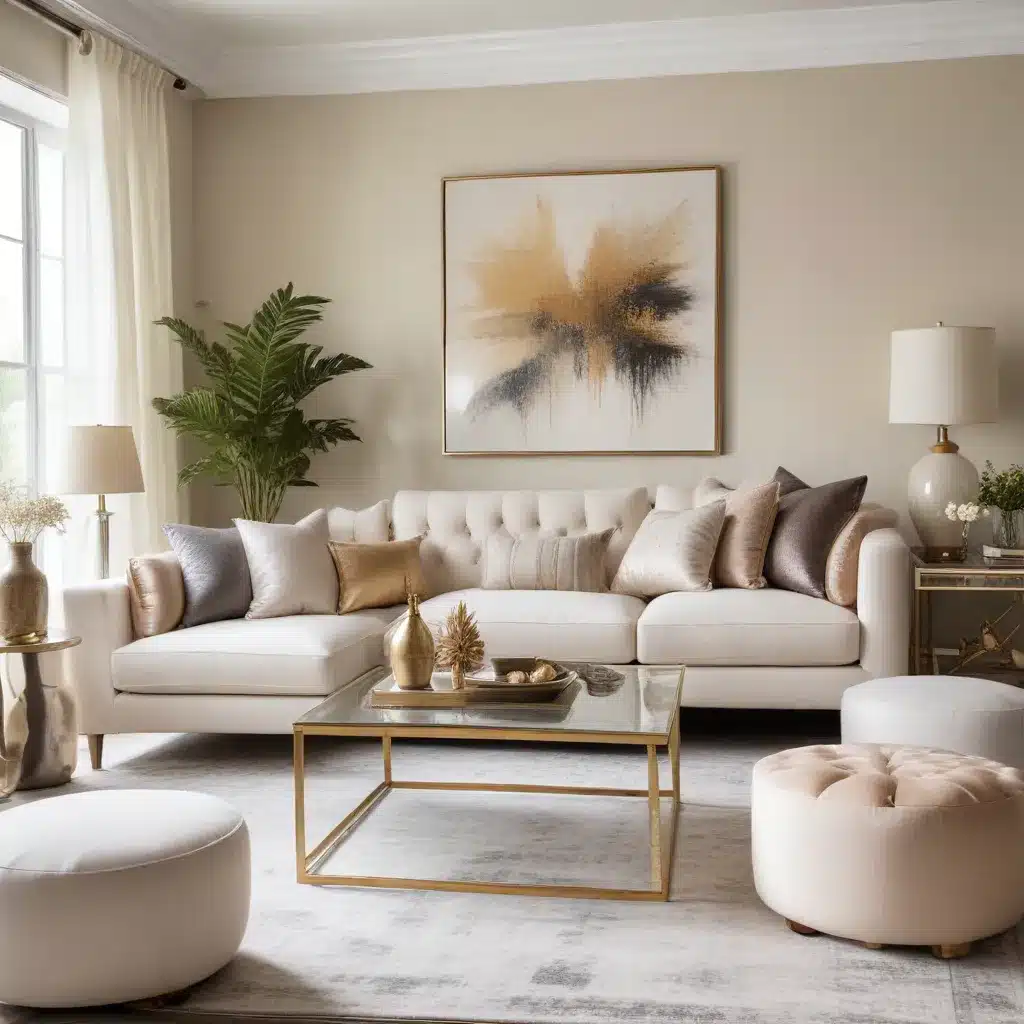 Metallic Accents Elevate Neutral Sofa Palettes for Modern Elegance