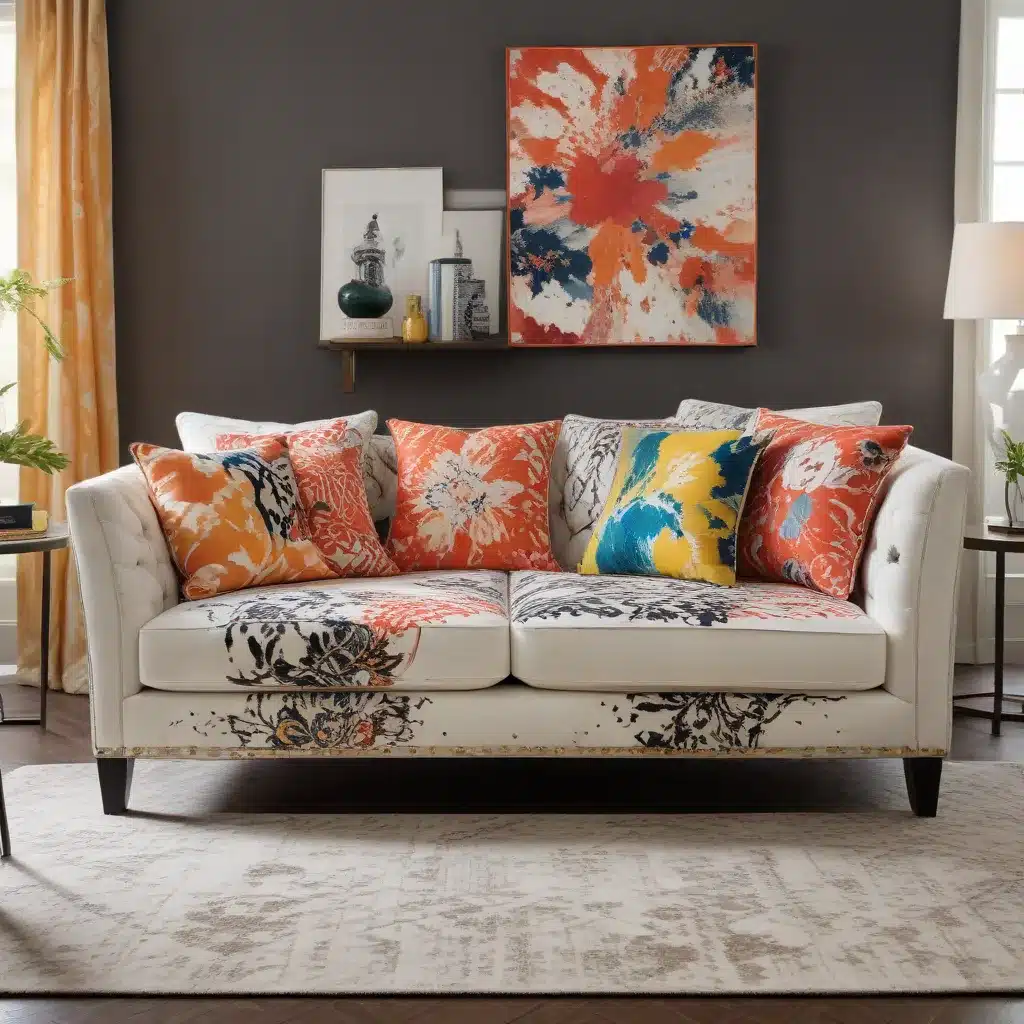 Sofa Spectacular Punchy Accents  Graphic and Abstract Prints with Pizzazz