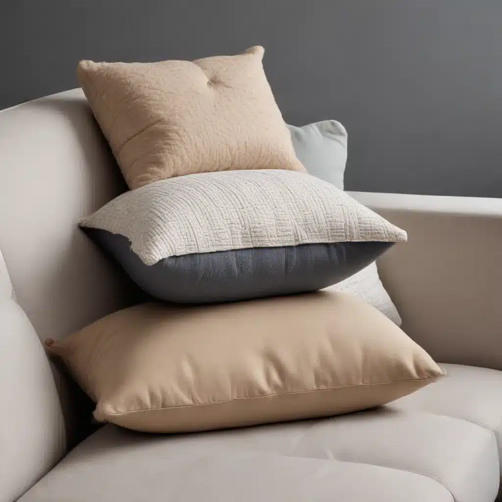 Structured Arms Contrast Plush Cushions Exploring Textural Interplay