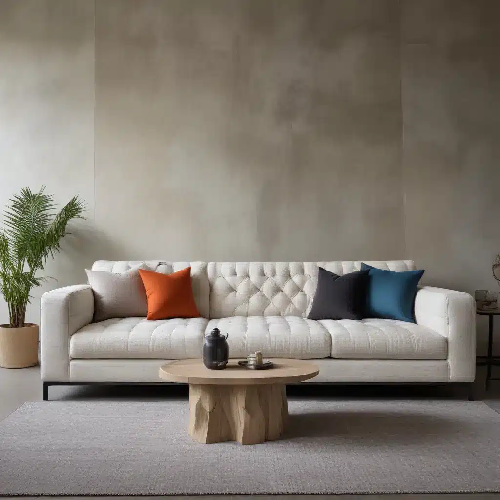 Textural Contrasts Create Visual Interest in Sofa Design