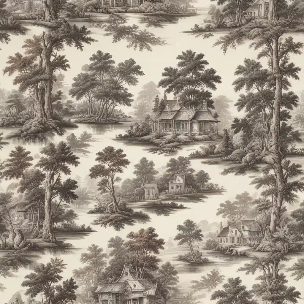 Toile Tranquility Serene and Historic Scenic Patterns