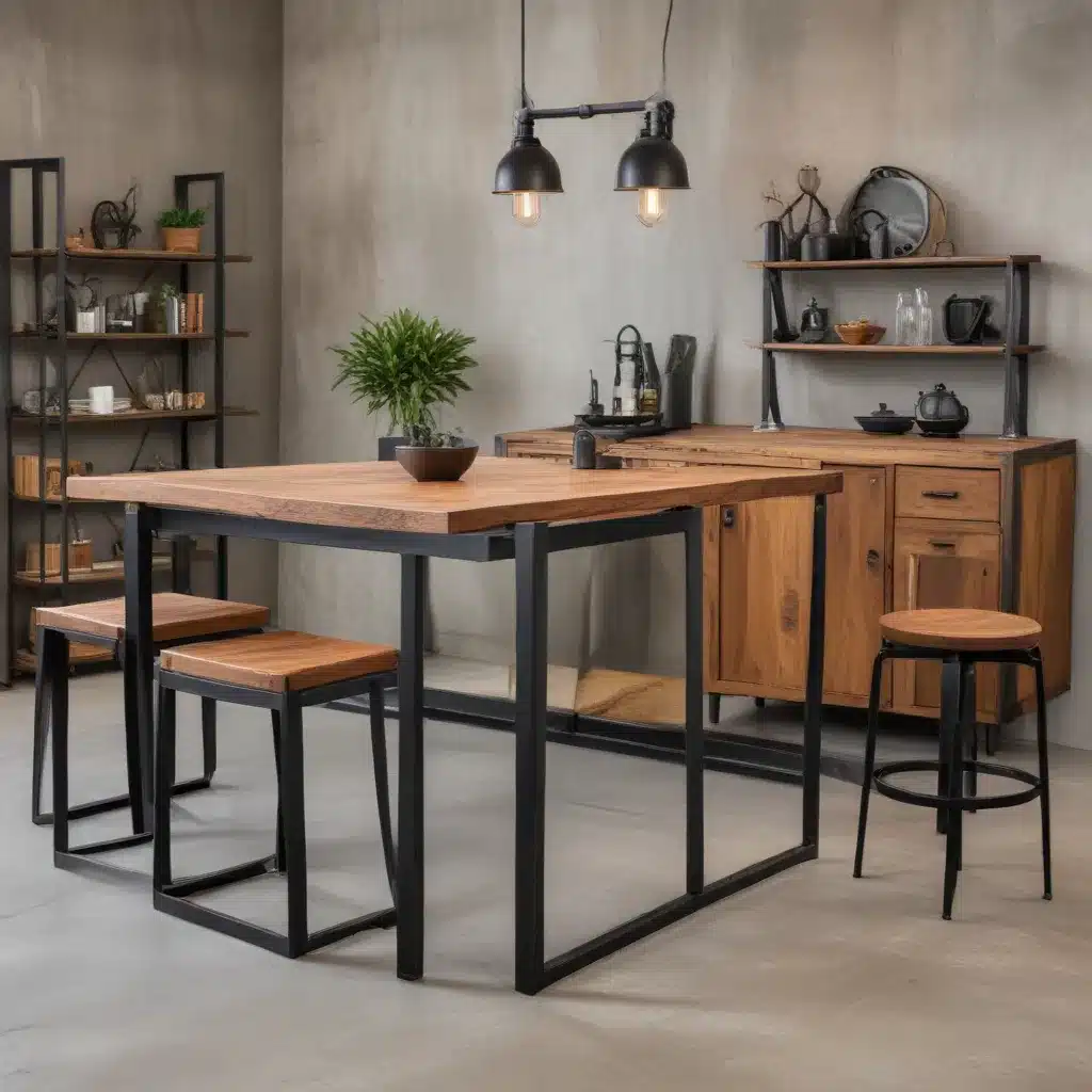 Warm Industrial Edgy Metal and Wood Furnishings