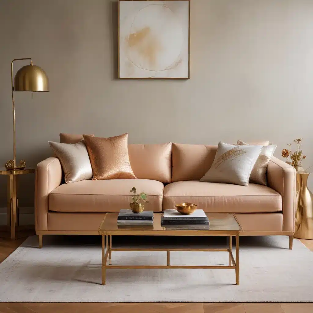 Warm Metallics Elevate Neutral Modern Sofa Palettes