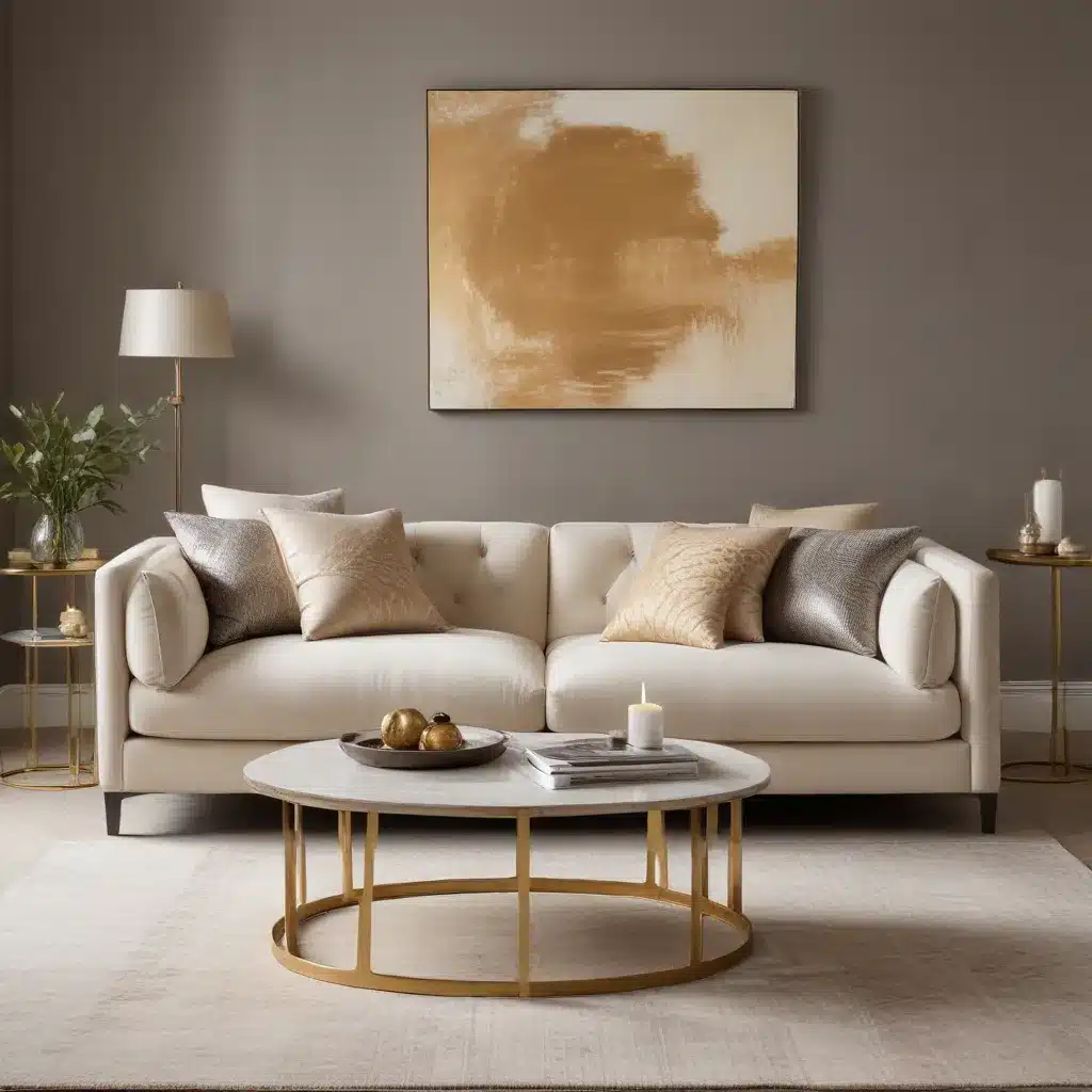 Warm Metallics Meet Neutral Palettes for Modern Sofa Sophistication