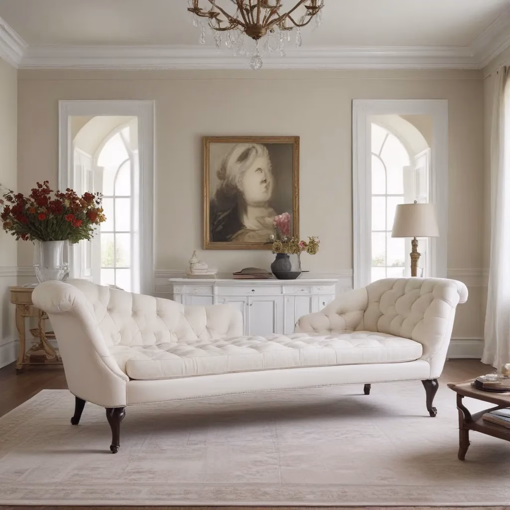 Arranging Furniture to Highlight a Standout Chaise Longue as a Captivating Design Centerpiece