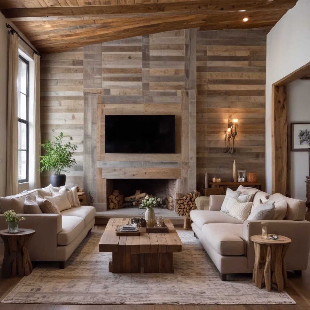 Elevating Living Rooms with Reclaimed Wood Accents