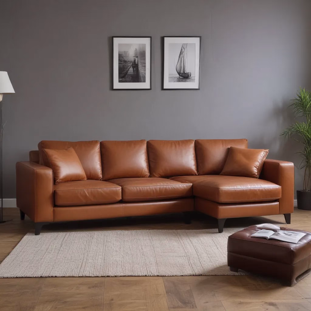 Leather Sofas to Lighten Dark, Small Rooms