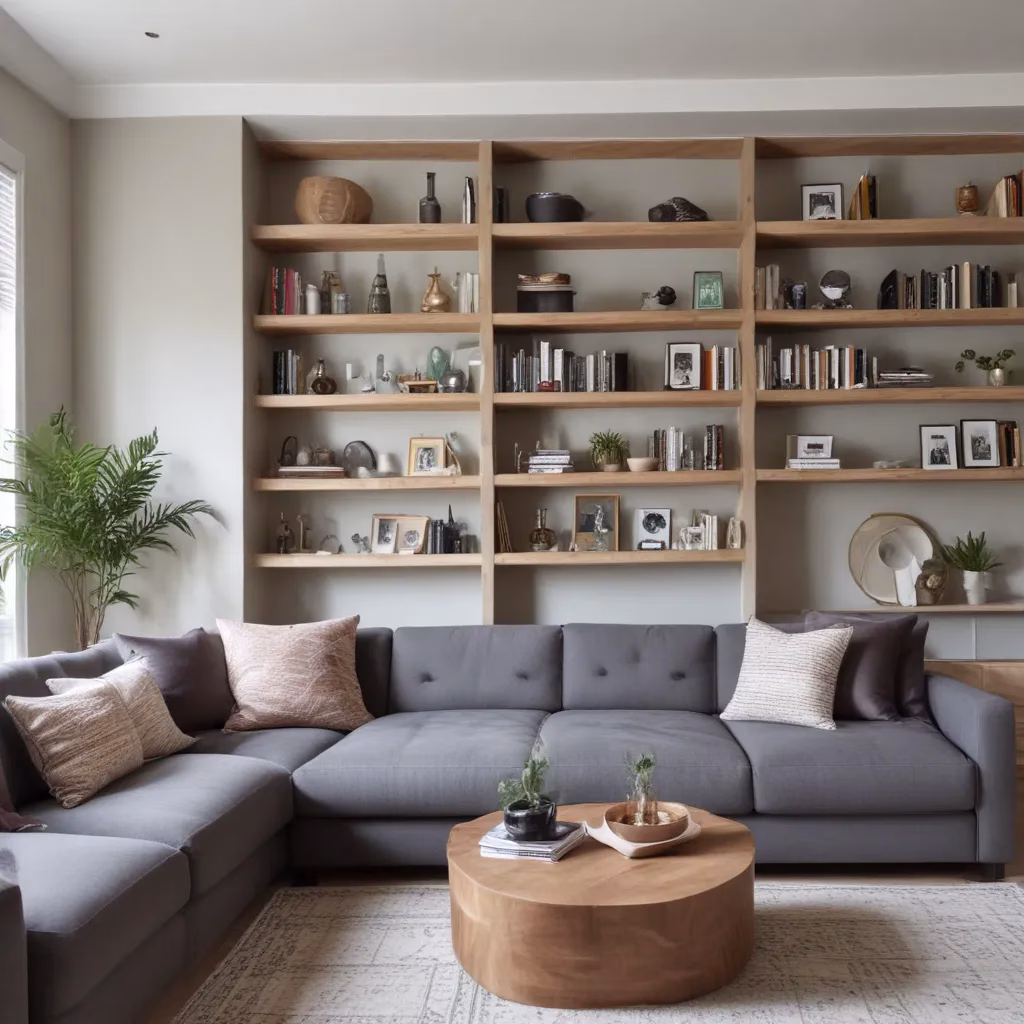 Elevating Living Room Style with Sofa-Coordinated Shelving and Storage