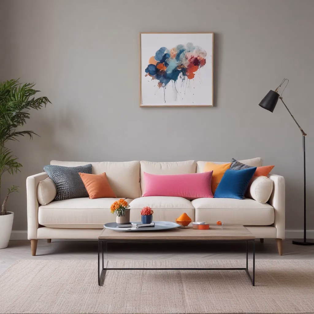 Pops of Colour Enliven Neutral Modern Sofa Palettes